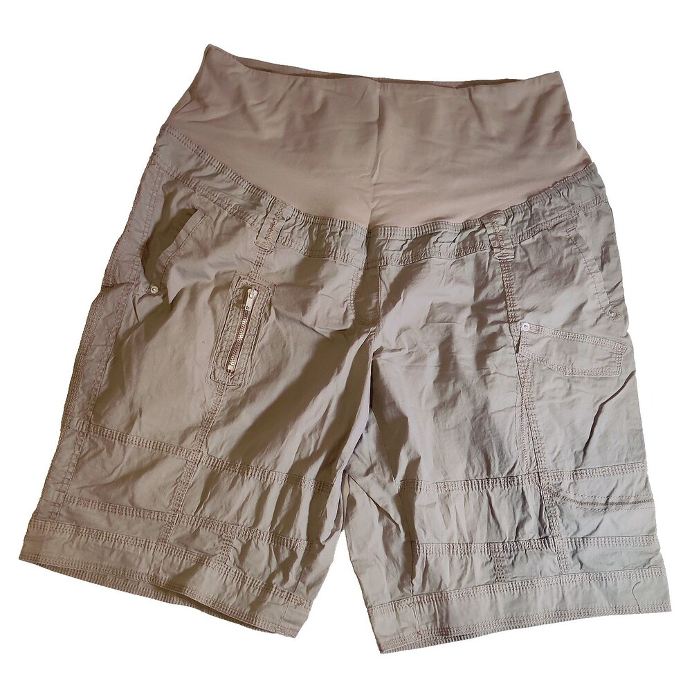 Motherhood Maternity Women's Maternity 2XL Shorts Brown Tan Cargo Stretch NEW